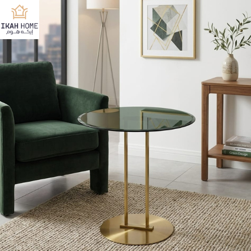 Service table glass base steel