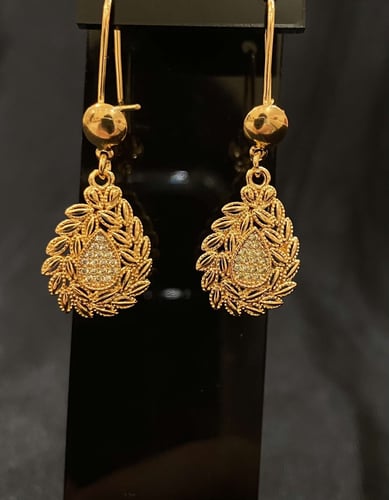 حلق بديل الذهب نقش ورق الزيتون