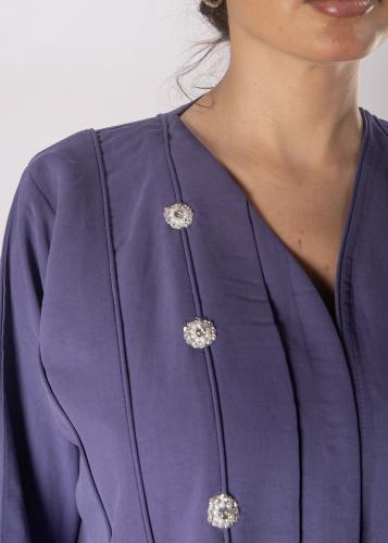 عباية نص كلوش بتطريز ترتر وخرز من الأعلى