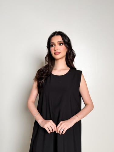 فستان عباية داخلي أسود