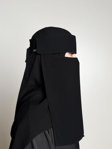 نقاب طويل بردة مطاط