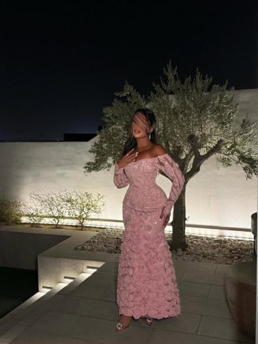 فستان سهره بنك تطريز يدوي