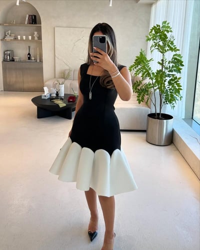 فستان سن محير اسود