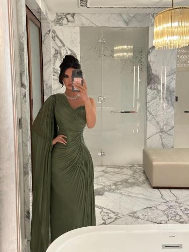 فستان سهرة زيتي راقي