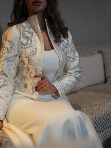 فستان ميكادو مطرز ساتر