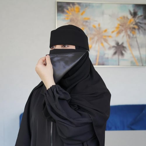 نقاب إسلامي حرير بمرد ربط