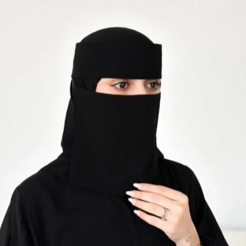 نقاب مشبك عادي قصير + طرحه بندانه