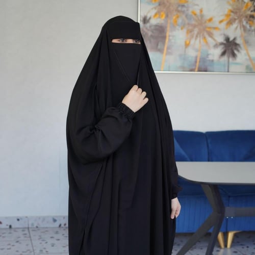 خمار إسلامي + نقاب حرير أبو رده إسلامي ربط مجاناً