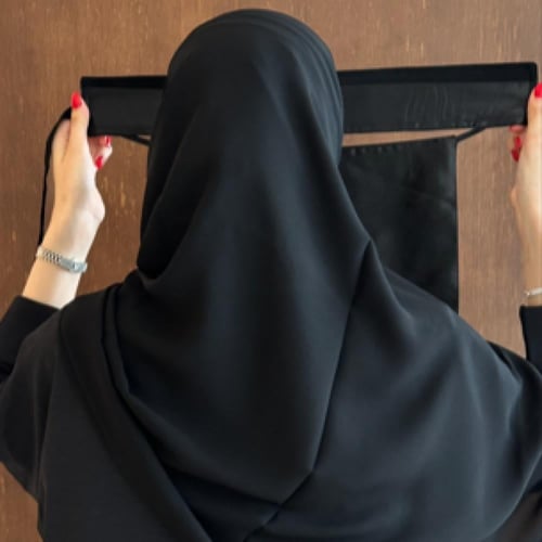 عدد 3 نقاب حرير مبطن ربط وسط