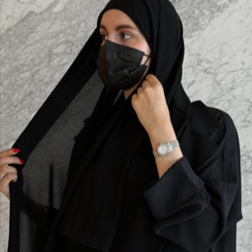 نقاب مشبك عادي قصير + طرحه ربط
