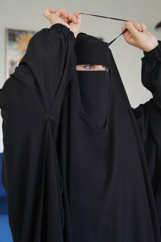 خمار + طرحه ربط + نقاب حرير ابو رده ربط