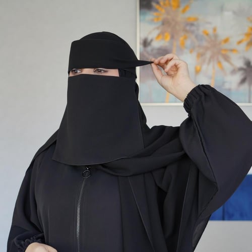 نقاب إسلامي حرير بمرد ربط