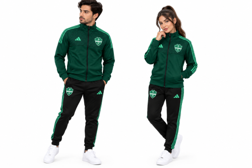 طقم الأهلي السعودي رجالي جاكيت وبنطلون أخضر وأسود