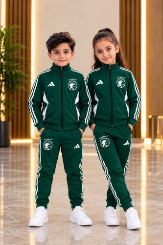 طقم ترنج المنتخب السعودي أطفال ولادي جاكيت وبنطلون