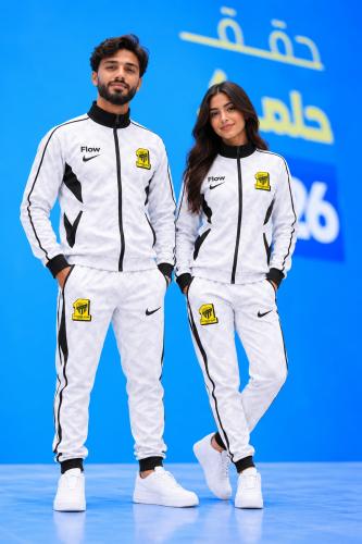 بلوفر بولو الاتحاد السعودي رجالي أسود وأصفر بأكمام...