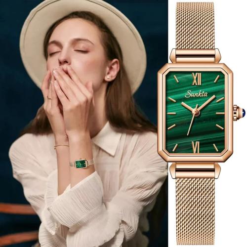 Women's quartz watch water-resistant watch quadrilateral