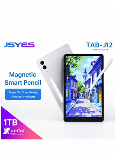 JSYES TAB-J12 Android Tablet Set, Black, 1TB Stora...
