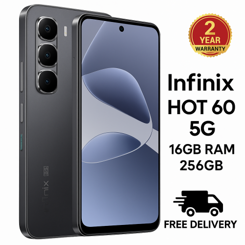 Infinix Hot 60 5G 256GB 8+8GB RAM Sleek Black - KS...