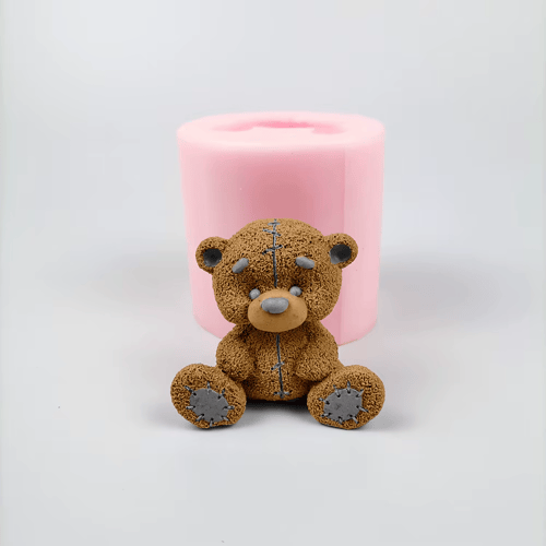 PRZY قالب سيليكون 3D لدب تيدي مع قبعة، قالب فوندان...