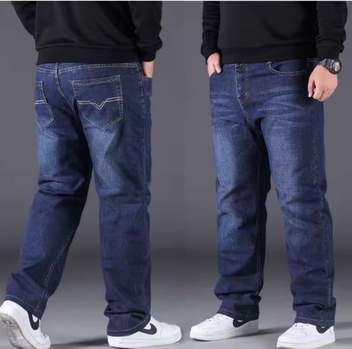 جينز رجالي كبير الحجم باللون الأسود، مقاس 10XL، خص...