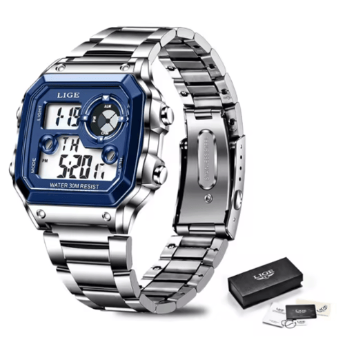ساعة LIGE للرجال ماركة فاخرة جديدة ساعات عسكرية رق...