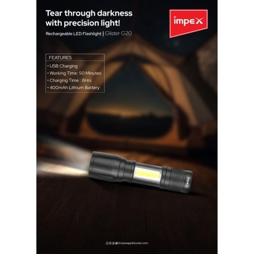 إمبيكس مصباح يدوي LED غليستر G20