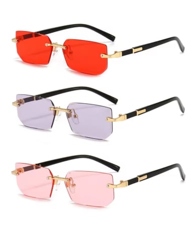 نظارات شمسية مستقيمة بدون إطار للرجال والنساء ، ظل...