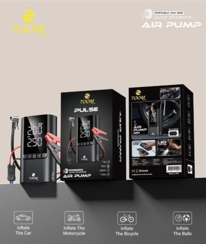 Zoom Plus PULSE 10000mAh Portable Jump Starter & S...