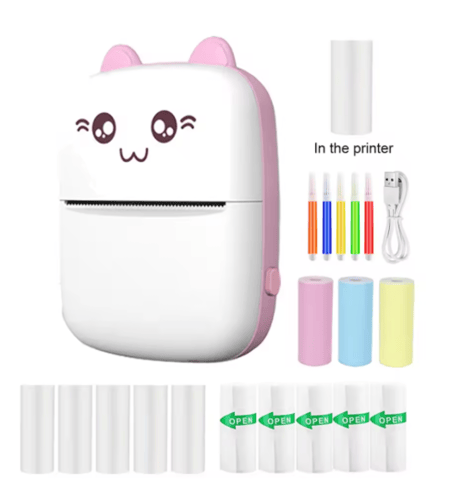 طابعة حرارية صغيرة محمولة لتسمية الطباعة ، طابعة ص...