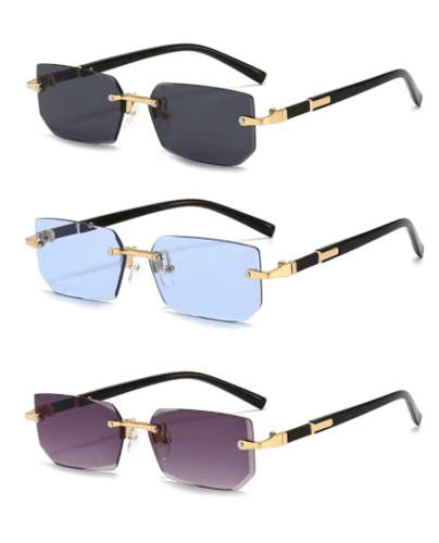 نظارات شمسية مستقيمة بدون إطار للرجال والنساء ، ظل...