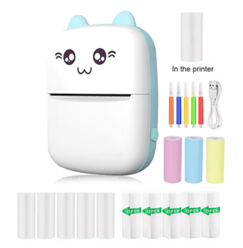 طابعة حرارية صغيرة محمولة لتسمية الطباعة ، طابعة ص...