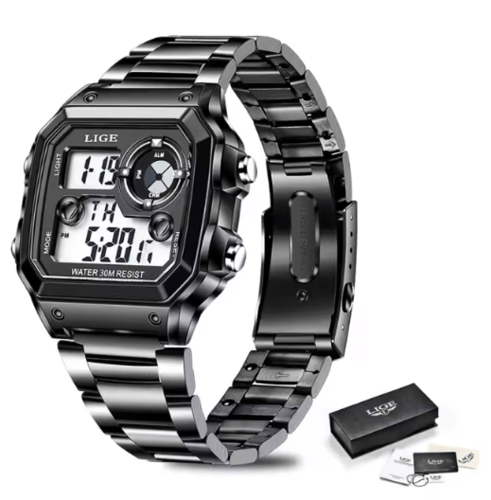 ساعة LIGE للرجال ماركة فاخرة جديدة ساعات عسكرية رق...