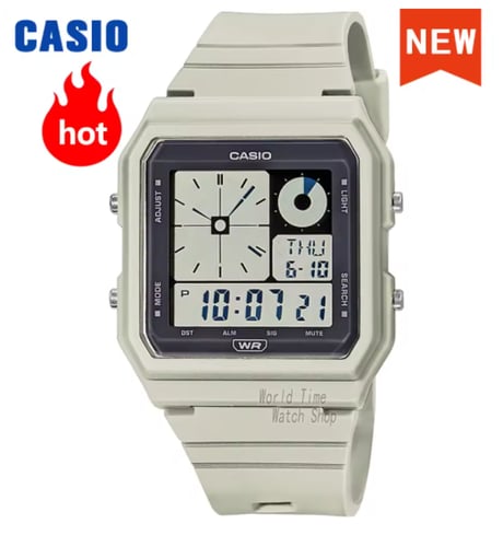 ساعة يد كوارتز مقاومة للماء من Casio ، شاشة مزدوجة...