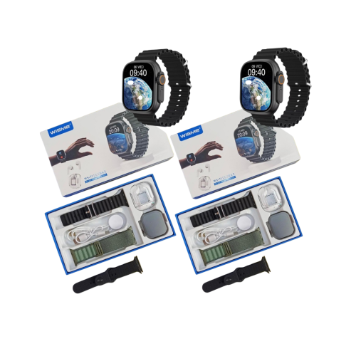 ساعة ذكية مع علبة مزيج سماعات الأذن 2