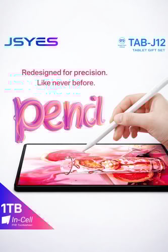JSYES TAB-J12 Android Tablet Set, Black, 1TB Stora...
