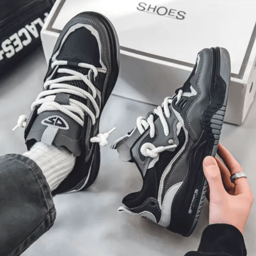 أحذية رياضية كاجوال برباط للرجال، أحذية تزلج مانعة...