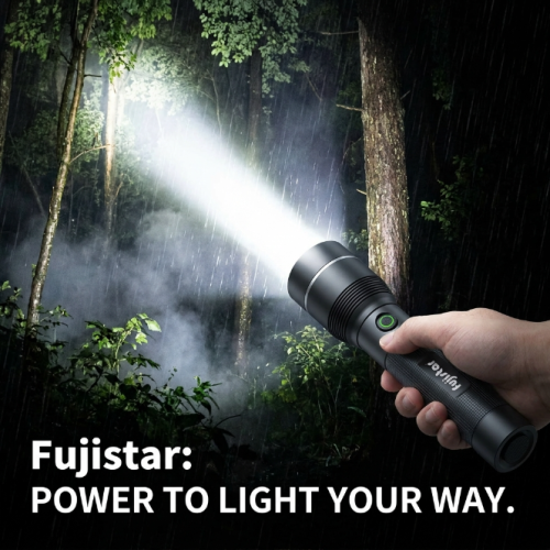 FUJISTAR Flashlight 10W White Laser LED – IPX3 Waterproof, 1×18650 Battery, 1200mAh