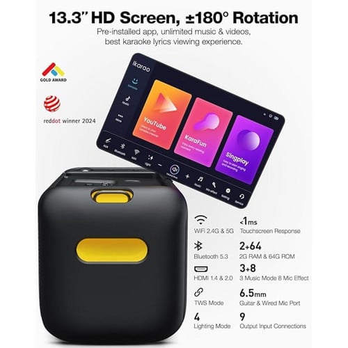 آلة الكاريوكي Ikarao لل يمكن توصيلها بالتلفاز.