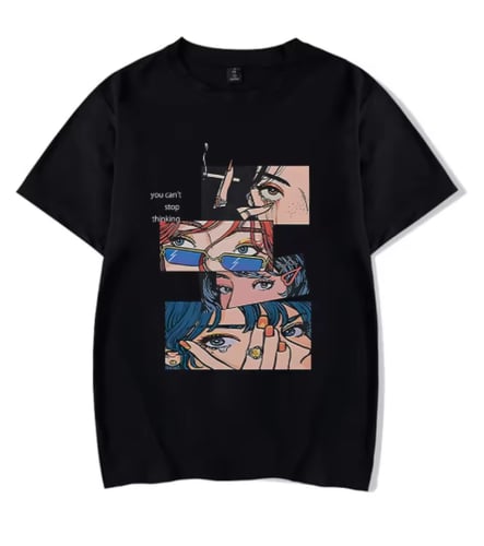 تي شيرت رجالي مغسول كلاسيكي هيب هوب ، تي شيرت برسو...