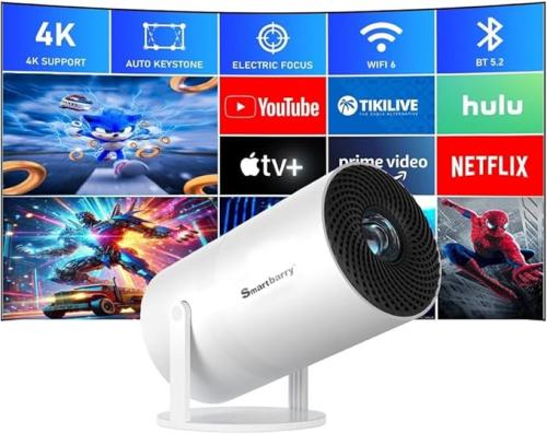 Smartbarry HT5 mini – 4K HD Home Projector