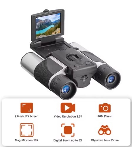مناظير كاميرا رقمية، شاشة LCD 8X تكبير، تلسكوب لتس...