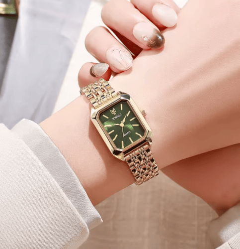 ساعة كوارتز نسائية مستطيلة، ساعة غير رسمية وعصرية...