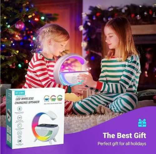 2025 شاحن لاسلكي وسادة حامل سمّاعات بلوتوث TF RGB...