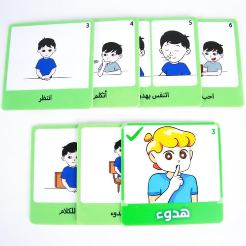 جداول بصريه مصوره(مجموعة السلوكيات الايجابيه والسل...