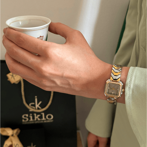 ساعة استيل باللون المكس الرصاصي