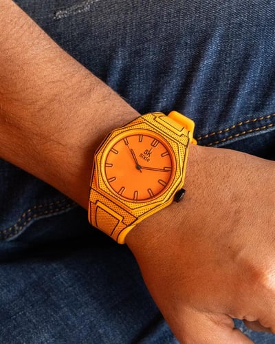 ساعة ربل 3D فايبر برتقالي