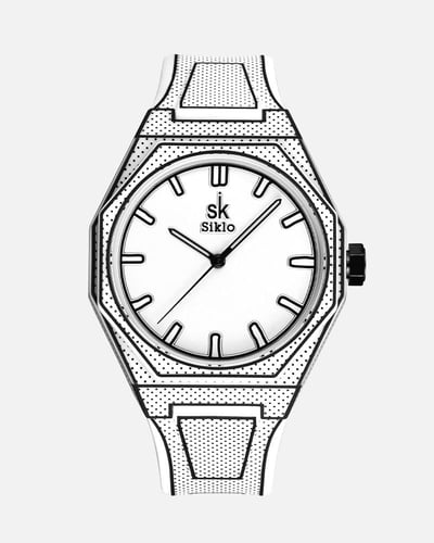 ساعة ربل 3D فايبر ابيض