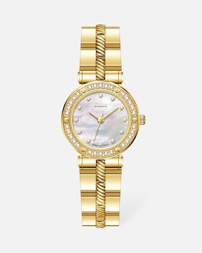 ساعة عصرية فن هندسي راقي باللون الذهبي ميناء صدفي...