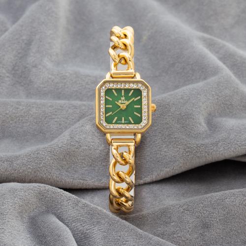 ساعه استيل مثالية ذهبي أخضر