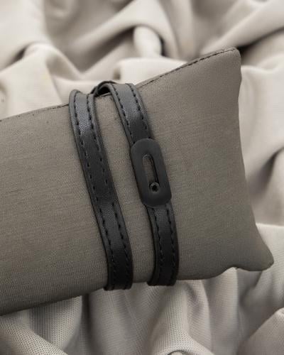 MASC leather bracelet titanium